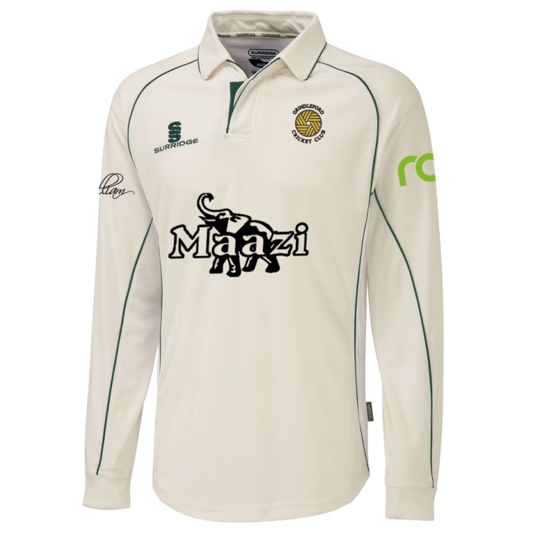 Grindleford CC - Premier Long Sleeve Green Trim Shirt