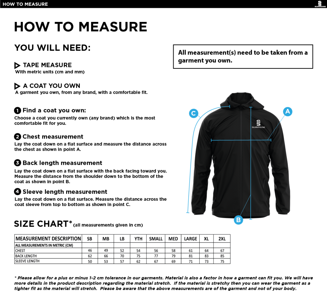 GRINDLEFORD CC Dual Elite 1/4 Zip Hoody / Rain Jacket : Black - Size Guide